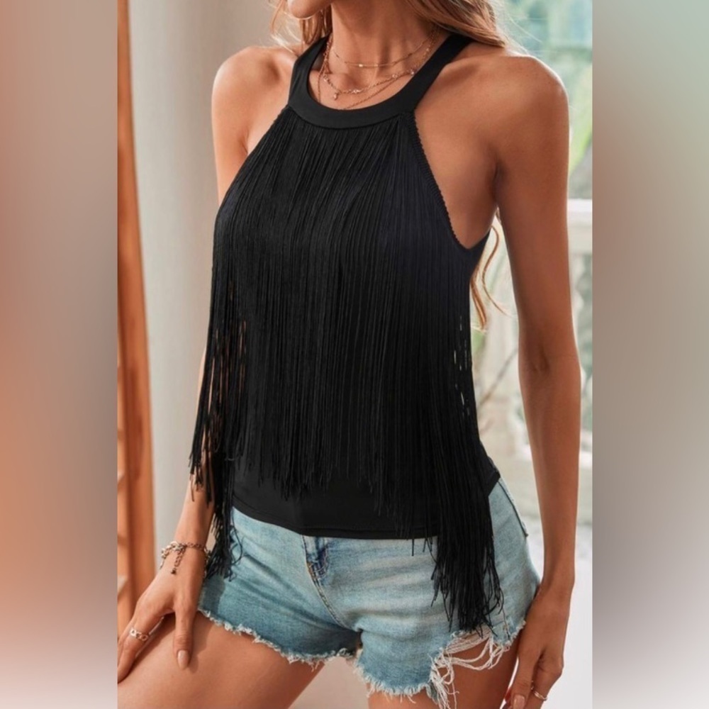 New Solid Hobo Fringe Top - Medium